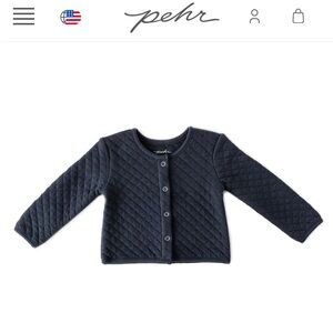 Pehr Cozy Snap Front Jacket Cardigan, 6-12 months, Fountain Blue